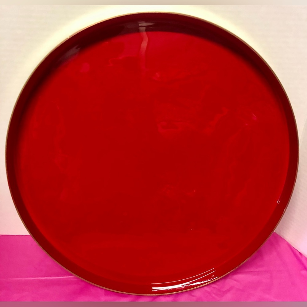Glossy Decoration Tray Red Gold Serving Tray Display Sushi Food Drinks Coffees